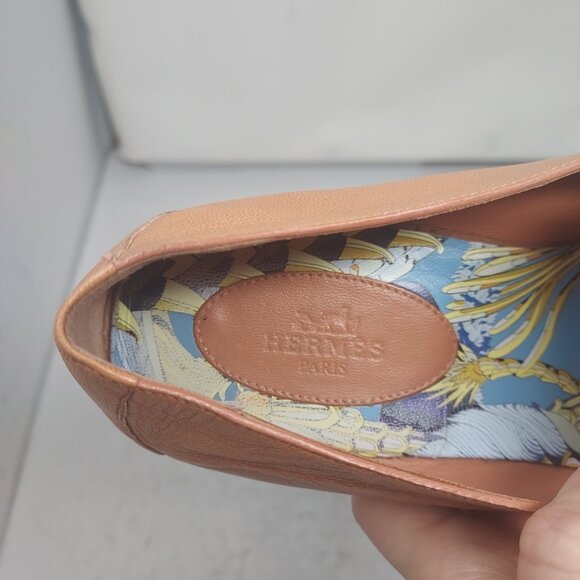 Hermes Rose Bubinga Blush Ancora Leather Loafer - Picture 6 of 12